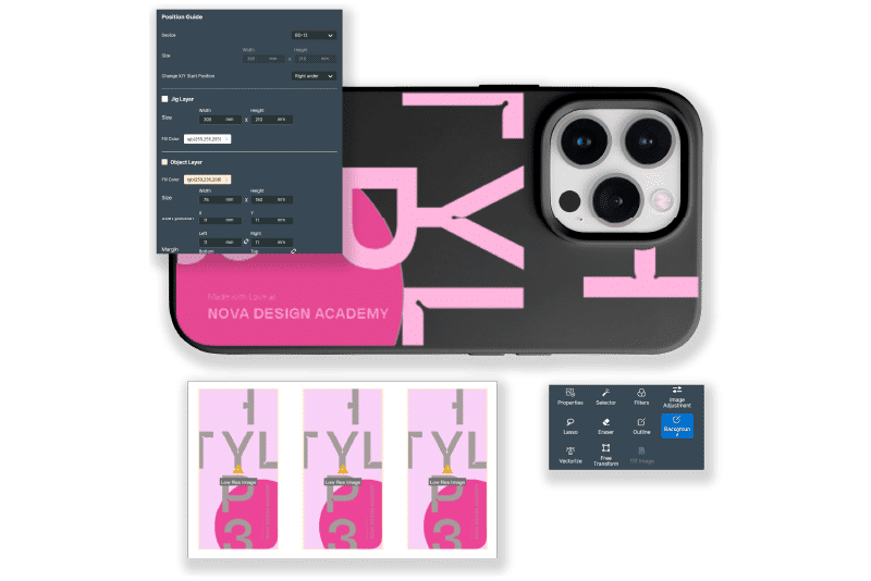 Hình ảnh minh họa quy trình chuẩn bị in trên vật thể.