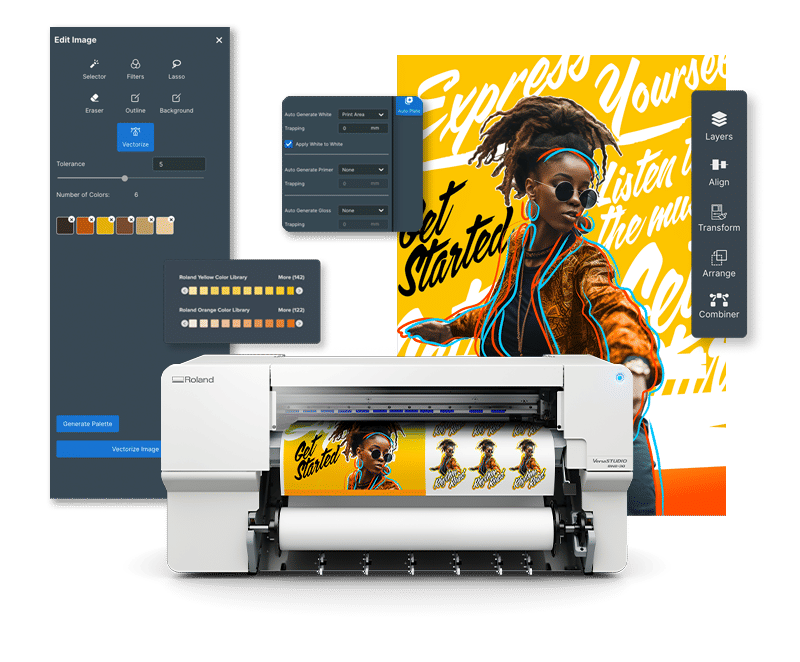 BN2 module preview showing DTF prints applications
